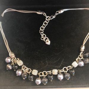 Brighton silver and pearl bead necklace!